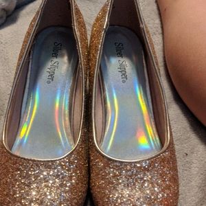 Rose gold high heels